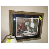 FRAMED AND MATTED FLORAL PRINT BY GLENNA KURZ, 37