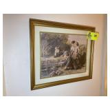 CONTENTS OF BATHROOM, FRAMED PRINT 18.5 IN X 15.5