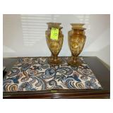 PAIR OF DECORATIVE VASES, 12.5 IN TALL