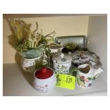 GROUP OF DECORATIVE VASES, PITCHER, ETC