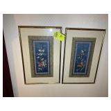 PAIR OF FRAMED TAPESTRIES, 14 IN X 22.5 IN