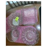 GROUP OF GLASS SERVING TRAYS AND DISHES