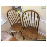 PAIR OF SPINDLE BACK CHAIRS