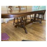 FINE DINING TABLE, APPROX 104 IN WITH TWO 18 IN LE