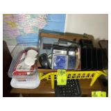 GROUP OF OFFICE SUPPLIES, STAPLER, PAPER ORGANIZER