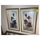 PAIR OF FRAMED FLORAL PRINTS, 19 IN X 31 IN
