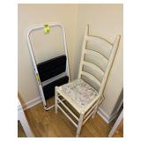 TWO STEP STEP STOOL AND LADDER BACK CHAIR
