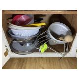 SHELF WITH STRAINERS AND SIFTERS