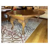 OVAL DROP LEAF COFFEE TABLE, 33 IN X 49 IN X 17 IN