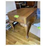 ONE DRAWER END TABLE, 27 IN X 23 IN X 23 IN, NO CO