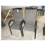 PAIR OF METAL FRAMED CHAIRS
