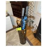 UMBRELLA STAND 27 IN TALL WITH UMBRELLAS