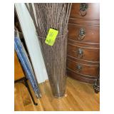 LARGE DECORATIVE FLOOR VASE, 28 IN WITH CONTENTS,