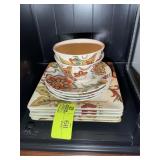 RIGHT SIDE OF CHINA HUTCH INCLUDING DISHWARE AND D