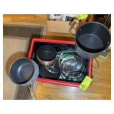 TOTE WITH MISC COOKWARE SOME BY EMERIL