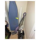 IRONING BOARD, SHARK VACUUM WITH ACCESSORIES