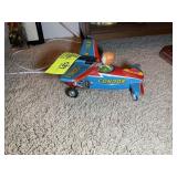 VINTAGE TIN AIRPLANE KIDS TOY, 9 IN LONG