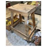ROLLING WOODEN STAND. 36IN X 24IN X 39IN