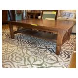 LARGE WOOD COFFEE TABLE,  30 IN X 52 IN X 16 IN, N