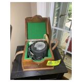 HAMILTON WATCH COMPANY WOOD BOX WITH VINTAGE THEAT
