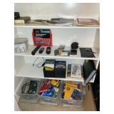 CONTENTS ON SHELVES AND BELOW SHELVES IN CLOSET, P