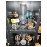 CENTER OF CHINA HUTCH INCLUDING GLASSWARE, SERVING
