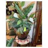 ARTIFICIAL PLANT AND BAR STOOL 25 IN SEAT HEIGHT