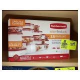 38 PC SET RUBBERMAID STORAGE CONTAINERS