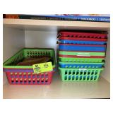 LARGE GROUP OF PLASTIC STORAGE BASKETS