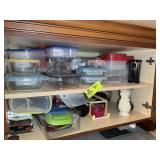 CONTENTS IN CABINET ABOVE FRIDGE, STORAGE CONTAINE