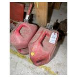 PAIR OF GAS CANS, ONE FULL
