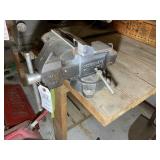 COLUMBIAN 6IN BENCH VISE WITH WOODEN BENCH 72IN X