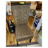 PAIR OF WICKER STYLE FINE DINING CHAIRS, 18 IN SEA