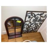 WALL MIRROR 31 IN LONG AND DECORATIVE WALL ART 35