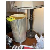 CONTENTS ON TOP OF DESK INCLUDING DESK LAMPS, ALAR