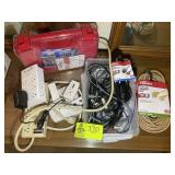LARGE GROUP OF POWER CORDS, EXTENSION CORDS AND PO