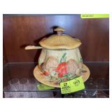 SOUP BOWL WITH LADLE, MUSHROOM THEMED