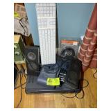 TOSHIBA VHS PLAYER, LOGITECH SPEAKERS, KEYBOARDS,