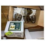 BOX WITH CEILING FAN PARTS, LIGHT KIT, SHADES