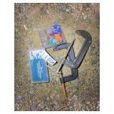 PAIR OF CLAMPS AND ELECTRICAL ITEMS