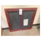 VINTAGE SAMSON LEATHER TOP CARD TABLE, APPROX 29 I