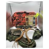 TACTICAL BELT, FAUX ANTLERS AND TWO THERMO SEATS