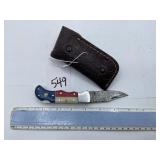 XROSSROADS CUTLERY DAMASCUS STEEL FOLDING POCKET K
