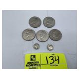 GROUP OF US COINS, INCLUDING 1972 EISENHOWER ONE D