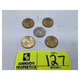 GROUP OF SACAGAWEA AND SUSAN B ANTHONY COINS, SACA