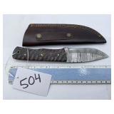 XROSSROADS CUTLERY FIXED BLADE DAMASCUS STEEL KNIF