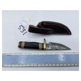 XROSSROADS CUTLERY FIXED BLADE DAMASCUS STEEL KNIF