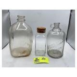 GROUP OF CLEAR GLASS JUGS JAR