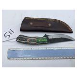 XROSSROADS CUTLERY FIXED BLADE STEEL KNIFE GREEN A