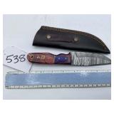 XROSSROADS CUTLERY FIXED BLADE DAMASCUS STEEL KNIF